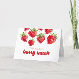 Cartão De Agradecimento Morango Muito Obrigado Fruta