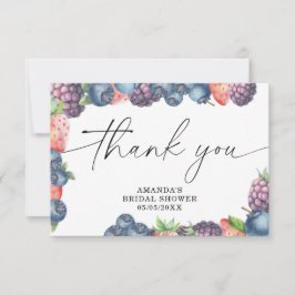 Cartão De Agradecimento Morangos aquarela - obrigado