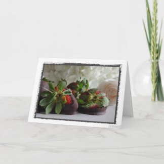 Cartão De Agradecimento Morangos com Chocolate (em branco)