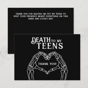 Cartão De Agradecimento Morte à Minha Adolescência Tendências Góticas 20º