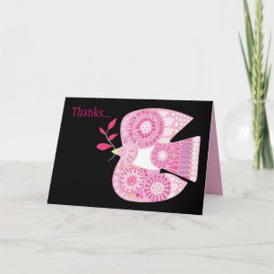 Cartão De Agradecimento MOSAIC DOVE of PEACE Bat Mitzvah Thank You Card