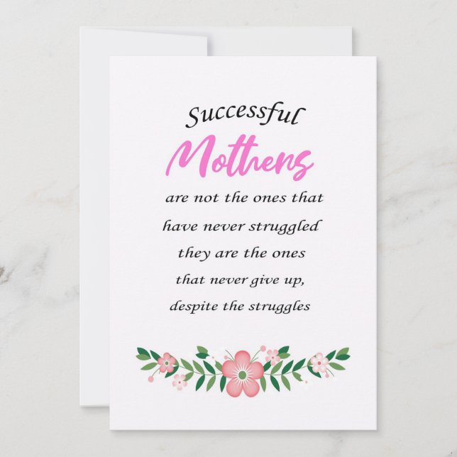 Cartão De Agradecimento Mother Gift Successful Mothers Are Not The Ones (Frente)