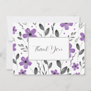 Cartão De Agradecimento Motif Floral de Cores Molares Cinco Petal