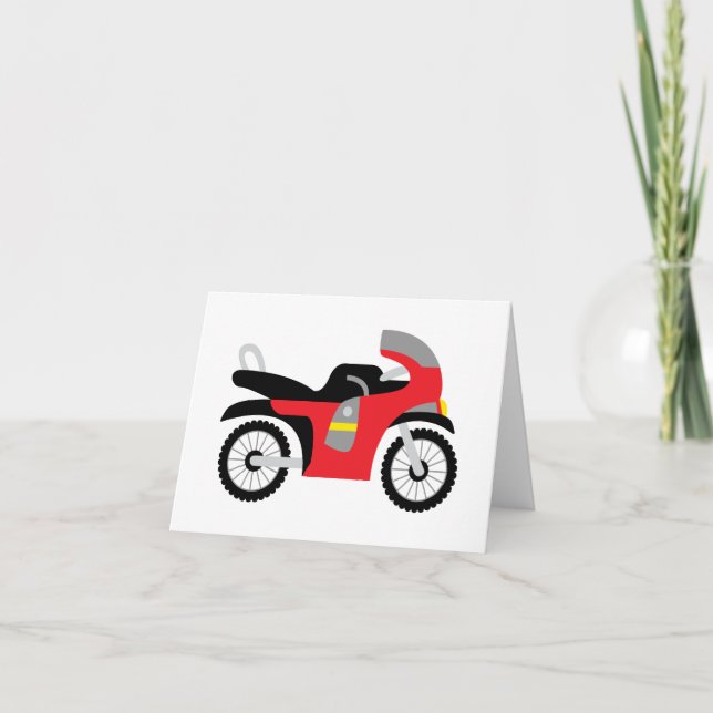Cartão De Agradecimento Motocicleta Vermelha (Frente)