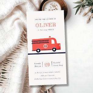 Cartão De Agradecimento Motor do Caminhão de Fogo do Marinho Vermelho Qual