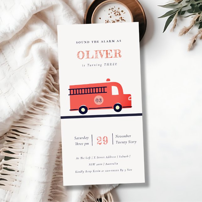 Cartão De Agradecimento Motor do Caminhão de Fogo do Marinho Vermelho Qual (Criador carregado)