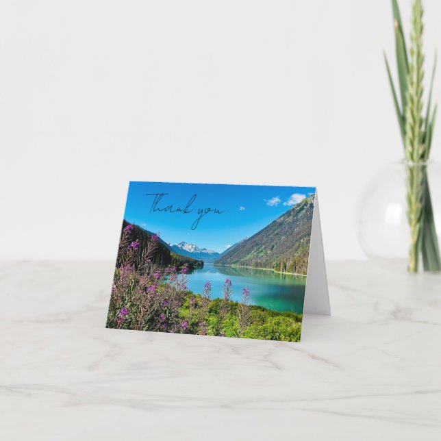 Cartão De Agradecimento Mountain Lake Photography Folded Thank You Card  (Frente)