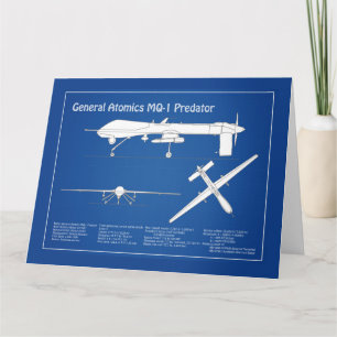 Cartão De Agradecimento MQ-1 Predator UAV- Projeto de Avião ABD