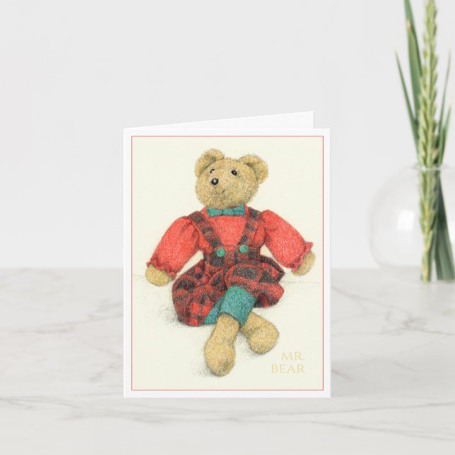 Cartão De Agradecimento MR BEAR Notecard de Natal (Frente)