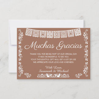 Cartão De Agradecimento Muchas Gracias Baby Shower Terracotta