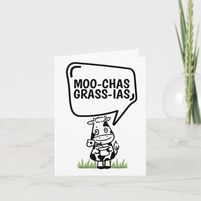 Cartão De Agradecimento Muchas Gracias Cow Pareciam Muitos Obrigados Engra (Frente)