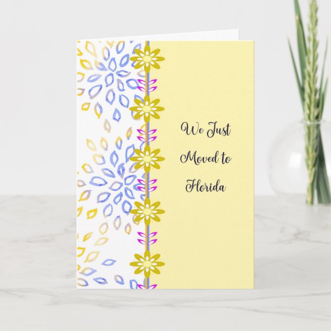 Cartão De Agradecimento Mudando o lançamento para a Flórida (Frente)