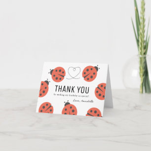 Cartão De Agradecimento MuitO Bug Pequeno Amor Menina Ladybug Aniversário