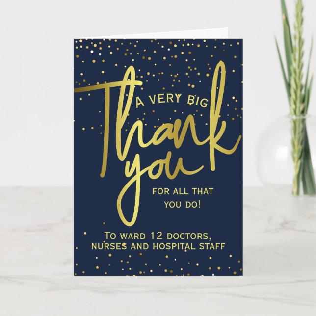 Cartão De Agradecimento Muito Obrigado Apreciação Chefe do Hospital (Frente)