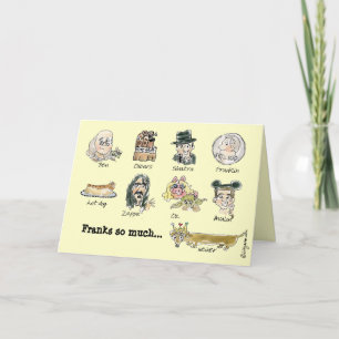 Cartão De Agradecimento Muito Obrigado Cartoon Engraçado