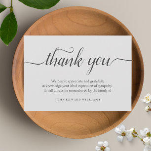 Cartão De Agradecimento Muito Obrigado Funeral Anote A Substituição Da Pla