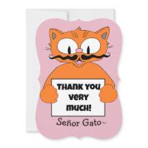 Muito Obrigado! Gato de bigode de cartoons bonitos