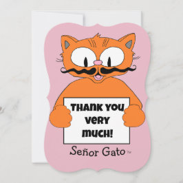 Cartão De Agradecimento Muito Obrigado! Gato de bigode de cartoons bonitos