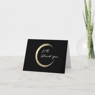 Cartão De Agradecimento Muito Obrigado Ouro Branco Negro Monograma