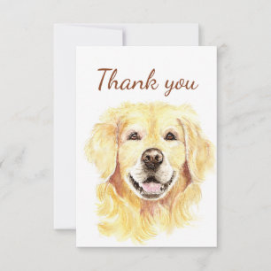 Cartão De Agradecimento Muito Obrigado Ouro Retriever Vazio Animal