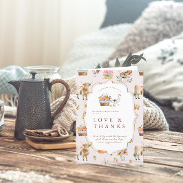 Cartão De Agradecimento Muito obrigado por você | Chá de fraldas de queda