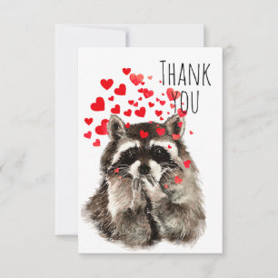 Cartão De Agradecimento Muito Obrigado Raccoon Soprando Beijos E Humor Ani