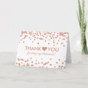 Cartão De Agradecimento Muito Obrigado Rosa Dourada Glitter Confetti White