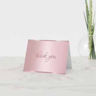 Cartão De Agradecimento Muito Obrigado Rose Gold Texto Manuscrito Moderno