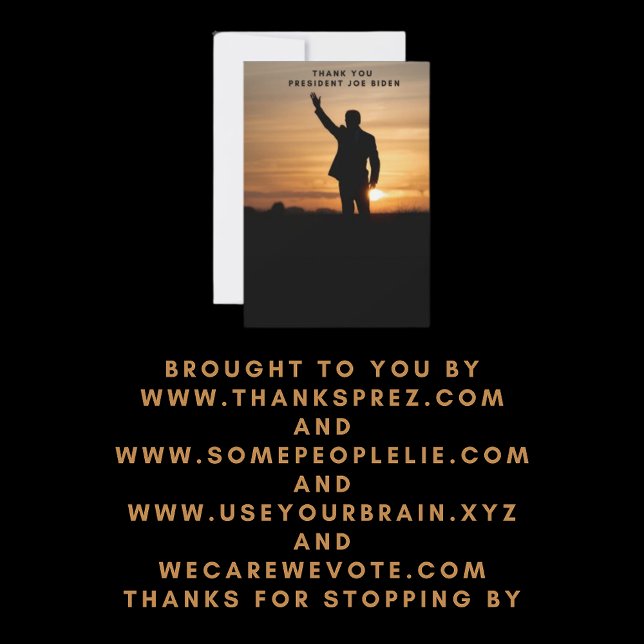 Cartão De Agradecimento Muito obrigado, Senhor Presidente Joe Biden (Criador carregado)