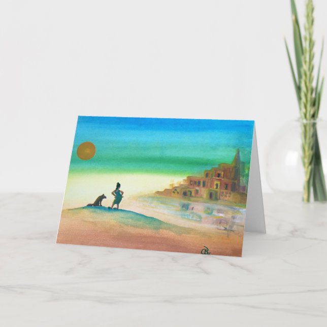 Cartão De Agradecimento Mulher dançante caminha em Felpudo (Frente)