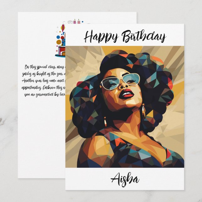 Cartão De Agradecimento Mulher Negra: Artista Cubista (Frente/Verso)