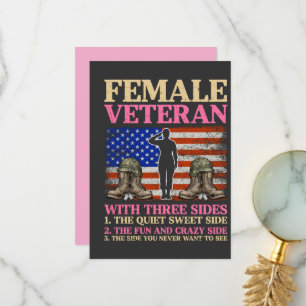 Cartão De Agradecimento Mulher Veterana Militar Divertida Bandeira America