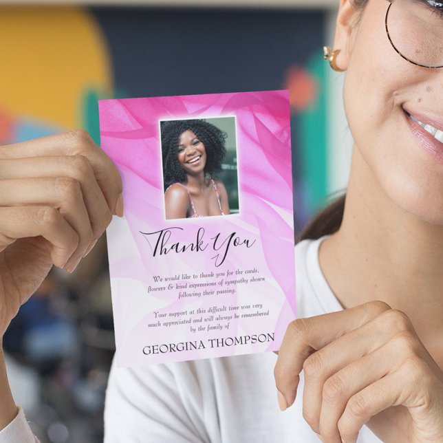 Cartão De Agradecimento Mulheres Rosa Funeral (Criador carregado)