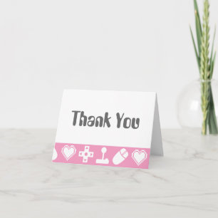 Cartão De Agradecimento Multiplayer Mode in Petal Pink Thank You Card