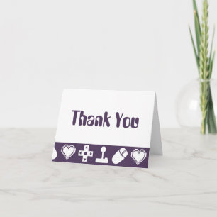 Cartão De Agradecimento Multiplayer Mode in Purple Thank You Card
