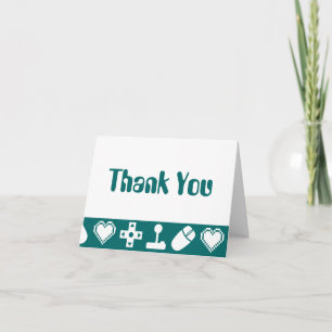Cartão De Agradecimento Multiplayer Mode in Teal Thank You Card