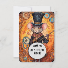 Cartão De Agradecimento Munchington Obrigado Steampunk animal Personalizad