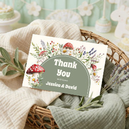Cartão De Agradecimento Mushroom Baby Shower Thank You Card