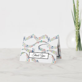 Cartão De Agradecimento Música Nota Colorida Padrão Musical Tema Musical M