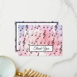 Cartão De Agradecimento Música Nota Colorida Padrão Musical Tema Musical M