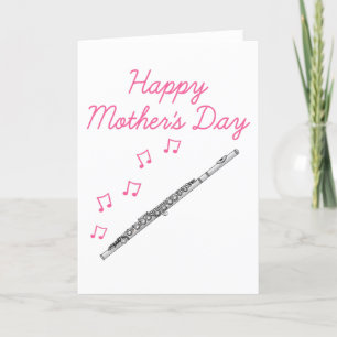Cartão De Agradecimento Musico de Flute Dia de as mães Flutist Woodwind