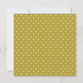 Cartão De Agradecimento  Mustard yellow white polka dots pattern 