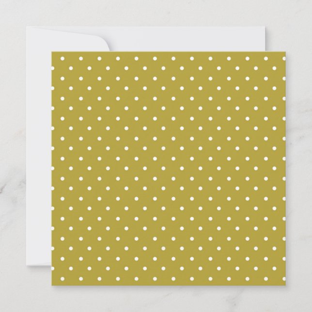 Cartão De Agradecimento  Mustard yellow white polka dots pattern  (Frente)