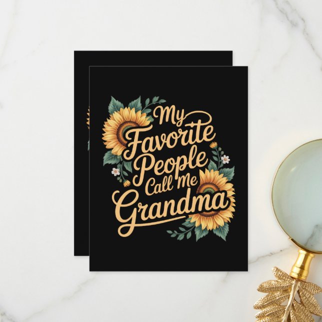Cartão De Agradecimento My Favorite People Call Me Grandma Mother's Day (Frente/Verso In Situ)
