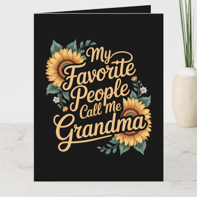 Cartão De Agradecimento My Favorite People Call Me Grandma Mother's Day (Frente)