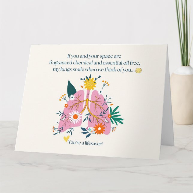 Cartão De Agradecimento My Lungs Smile When We Think of You (Frente)