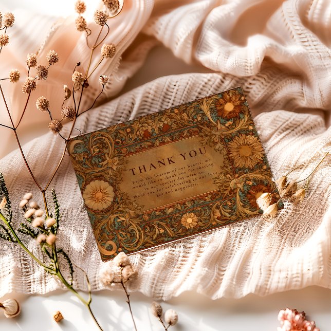 Cartão De Agradecimento Mystical Celestial Baroque Wedding (Criador carregado)