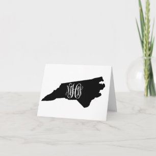 Cartão De Agradecimento N Carolina Preto Branco Vinha Monograma DIY Fundo