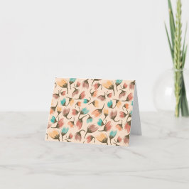 Cartão De Agradecimento Na brisa-floral-cascalho-dunas distantes em branco