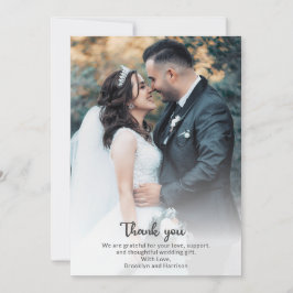 Cartão De Agradecimento Na moda Chic Elegant Noiva E Foto De Casamento De